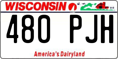 WI license plate 480PJH