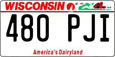 WI license plate 480PJI