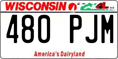 WI license plate 480PJM