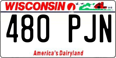 WI license plate 480PJN