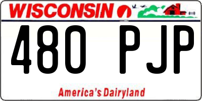 WI license plate 480PJP
