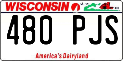 WI license plate 480PJS