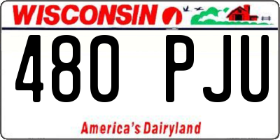 WI license plate 480PJU