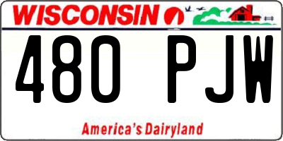 WI license plate 480PJW