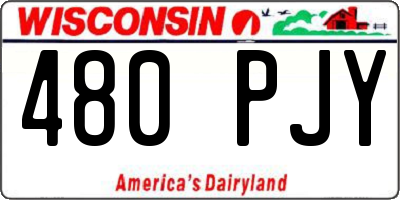 WI license plate 480PJY