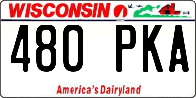 WI license plate 480PKA
