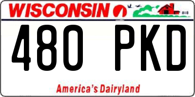 WI license plate 480PKD