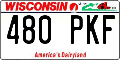WI license plate 480PKF