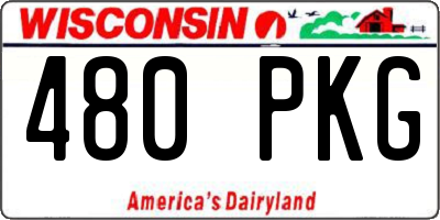 WI license plate 480PKG