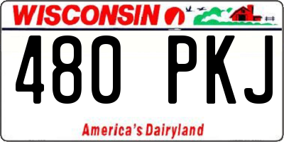 WI license plate 480PKJ
