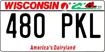 WI license plate 480PKL