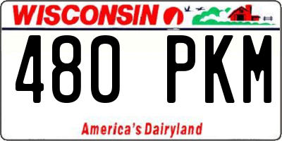 WI license plate 480PKM