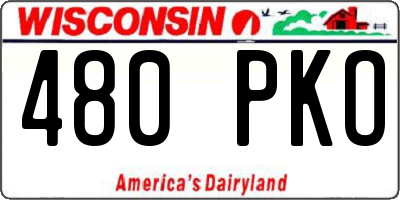 WI license plate 480PKO