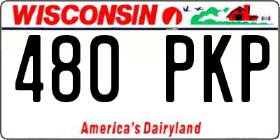 WI license plate 480PKP