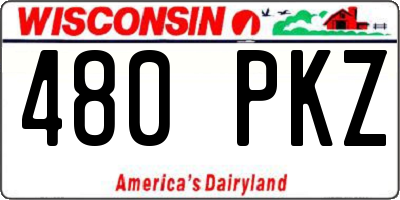 WI license plate 480PKZ