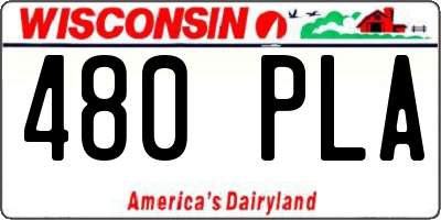 WI license plate 480PLA