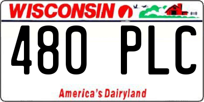 WI license plate 480PLC