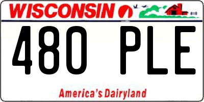 WI license plate 480PLE