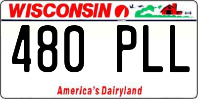WI license plate 480PLL