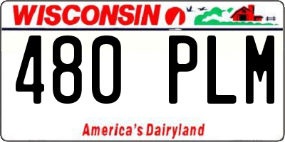 WI license plate 480PLM