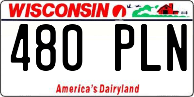 WI license plate 480PLN