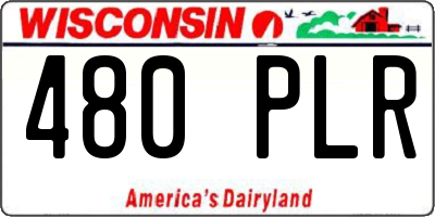 WI license plate 480PLR