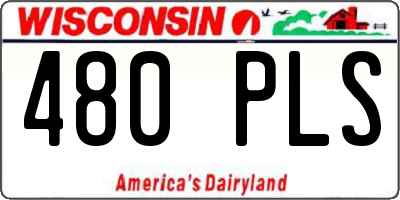 WI license plate 480PLS