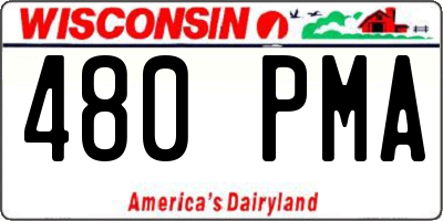 WI license plate 480PMA