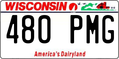 WI license plate 480PMG