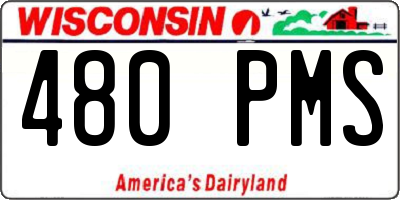 WI license plate 480PMS