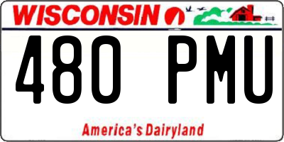 WI license plate 480PMU