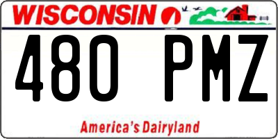 WI license plate 480PMZ