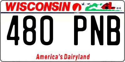 WI license plate 480PNB