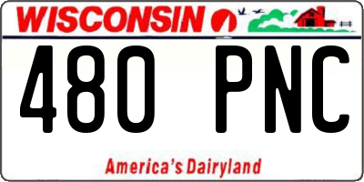 WI license plate 480PNC
