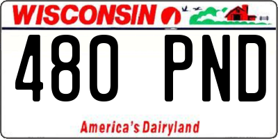 WI license plate 480PND