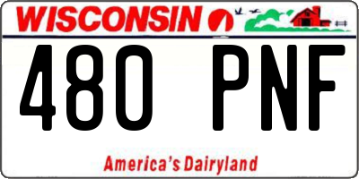WI license plate 480PNF