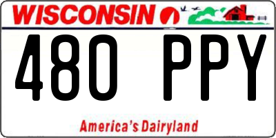 WI license plate 480PPY