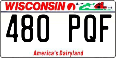 WI license plate 480PQF