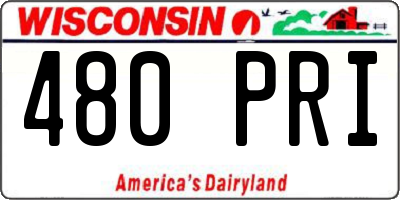 WI license plate 480PRI