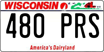 WI license plate 480PRS