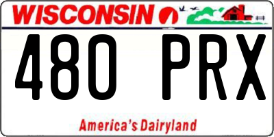 WI license plate 480PRX