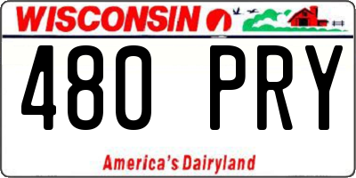 WI license plate 480PRY