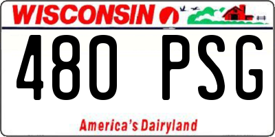 WI license plate 480PSG