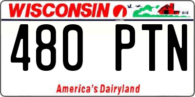 WI license plate 480PTN