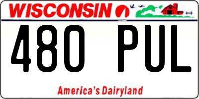 WI license plate 480PUL