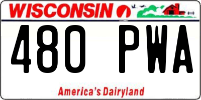 WI license plate 480PWA