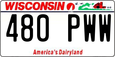 WI license plate 480PWW