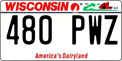 WI license plate 480PWZ