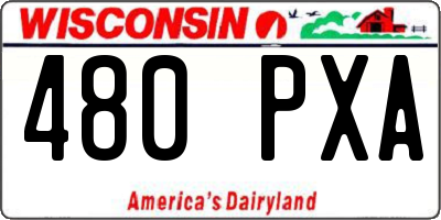 WI license plate 480PXA