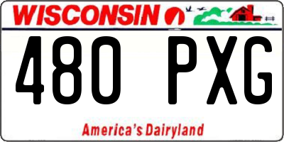 WI license plate 480PXG